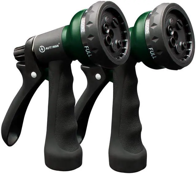 Main image of Garden Hose Nozzle 2PK, ABS Water Spray Nozzle with 7 Adjustable Patterns, Slip Resistant for Watering Plants, Lawn, Garden, Washing Cars, Cleaning, Showering Pets & Outdoor Fun