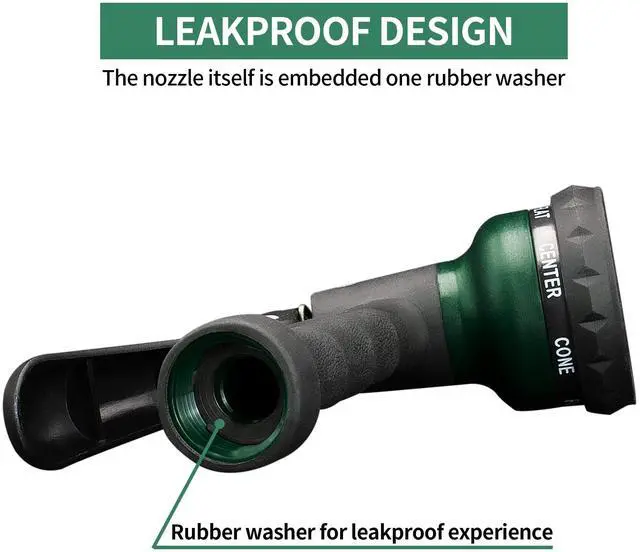 Alt view image 4 of 7 - Garden Hose Nozzle 2PK, ABS Water Spray Nozzle with 7 Adjustable Patterns, Slip Resistant for Watering Plants, Lawn, Garden, Washing Cars, Cleaning, Showering Pets & Outdoor Fun