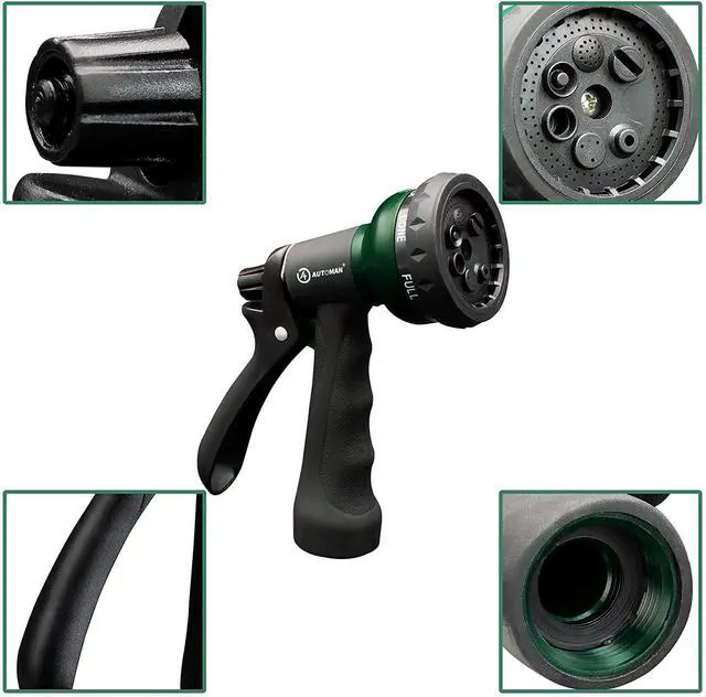 Alt view image 3 of 7 - Garden Hose Nozzle 2PK, ABS Water Spray Nozzle with 7 Adjustable Patterns, Slip Resistant for Watering Plants, Lawn, Garden, Washing Cars, Cleaning, Showering Pets & Outdoor Fun
