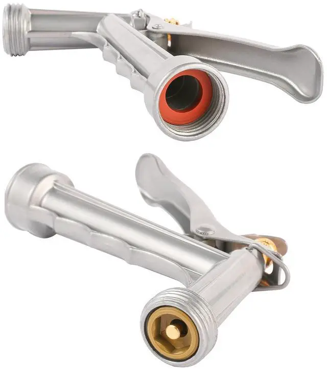 Alt view image 4 of 7 - Garden Hose Nozzle, Water Hose Sprayer Nozzle with Threaded Front, Full Size Zinc Metal Pistol Grip High Pressure Nozzle, Adjustable Spray Water Flow for Watering, Washing, Cleaning (2 Pack)