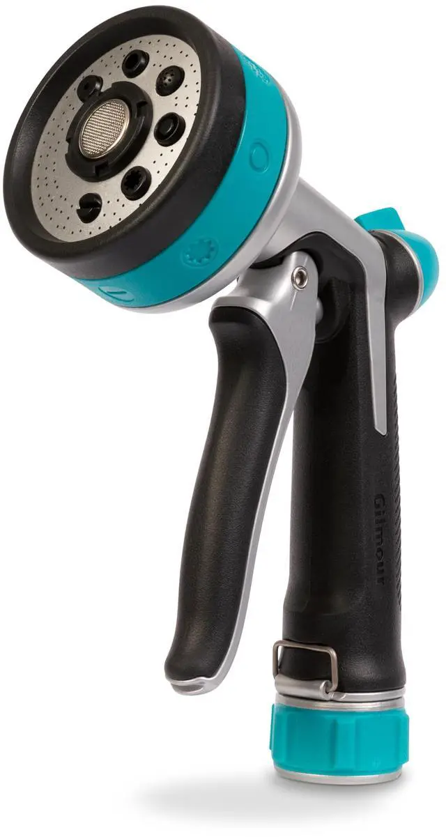 Main image of Heavy Duty Front Control Garden Hose Nozzle with 8 Pre-set Spray Patterns, Water Hose Nozzle for Watering Garden or Lawn