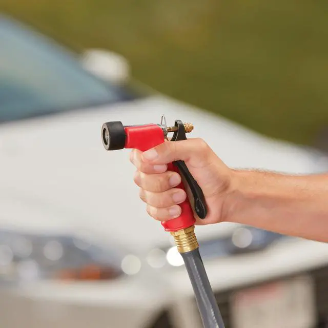 Alt view image 2 of 2 - Medium Duty Garden Hose Nozzle with Insulated Grip, Hot Water Hose Nozzle for Watering and Cleaning