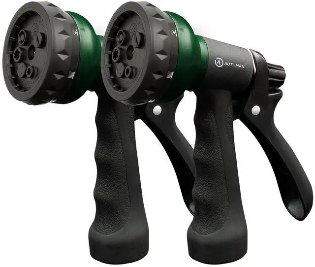 Main image of Garden Hose Nozzle, 2 Pack Water Sprayer Nozzle with 7 Adjustable Watering Patterns,Slip Resistant Nozzle for Plants,Lawn,Washing Cars,Window Cleaning,Showering Pets & Outdoor Fun