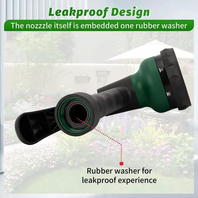 Alt view image 5 of 7 - Garden Hose Nozzle, 2 Pack Water Sprayer Nozzle with 7 Adjustable Watering Patterns,Slip Resistant Nozzle for Plants,Lawn,Washing Cars,Window Cleaning,Showering Pets & Outdoor Fun