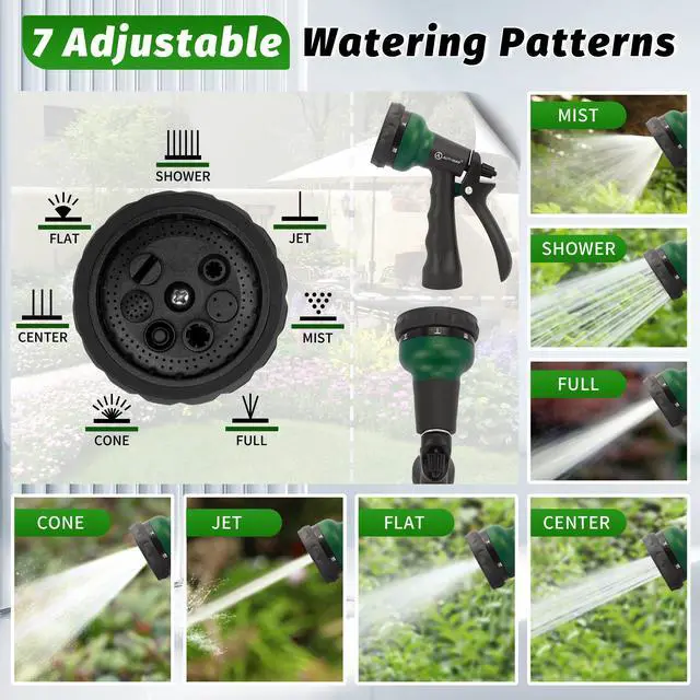 Alt view image 2 of 7 - Garden Hose Nozzle, 2 Pack Water Sprayer Nozzle with 7 Adjustable Watering Patterns,Slip Resistant Nozzle for Plants,Lawn,Washing Cars,Window Cleaning,Showering Pets & Outdoor Fun