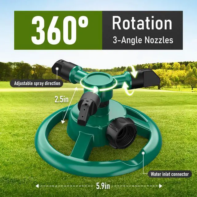 Alt view image 2 of 7 - Sprinklers for Yard, Lawn & Garden Sprinkler Automatic 360 Rotating for Large Area Coverage, Grass Water Sprinkler for Kids and Pets Water Fun