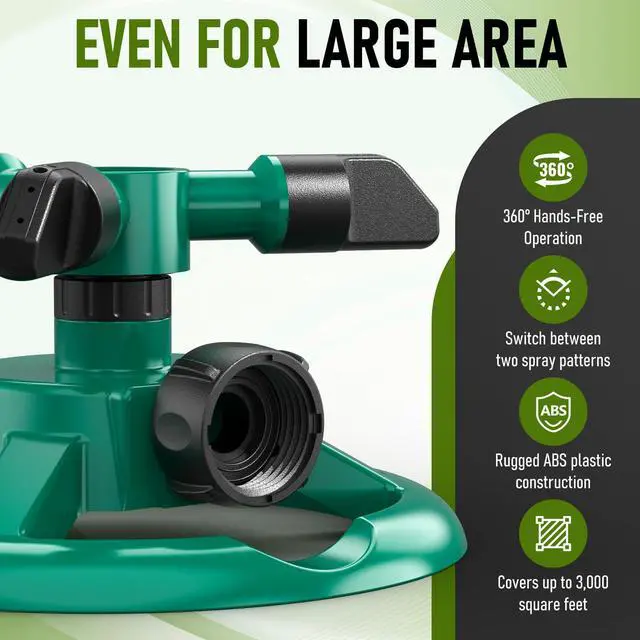 Alt view image 6 of 7 - Sprinklers for Yard, Lawn & Garden Sprinkler Automatic 360 Rotating for Large Area Coverage, Grass Water Sprinkler for Kids and Pets Water Fun