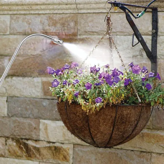 Alt view image 2 of 6 - Mist Watering Wand For Hanging Baskets,25 Inch Spray Wand With Adjustable Nozzle, Car Pet Window Cleaning Tool, Great For Watering Seedbeds, Hanging Plants, Deck Plants.90-degree curved nozzle