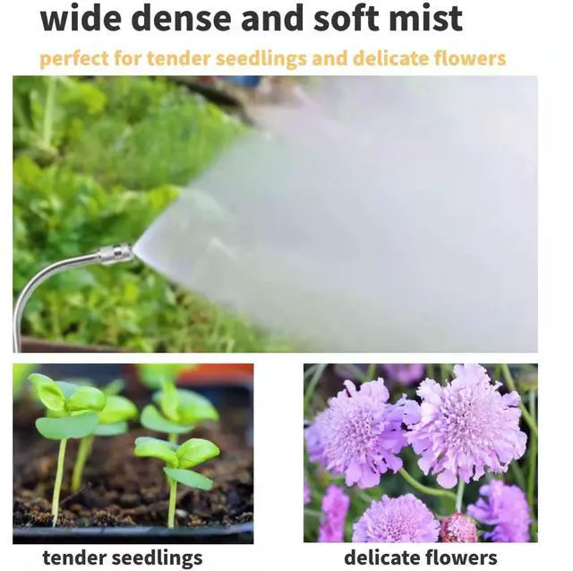 Alt view image 4 of 6 - Mist Watering Wand For Hanging Baskets,25 Inch Spray Wand With Adjustable Nozzle, Car Pet Window Cleaning Tool, Great For Watering Seedbeds, Hanging Plants, Deck Plants.90-degree curved nozzle