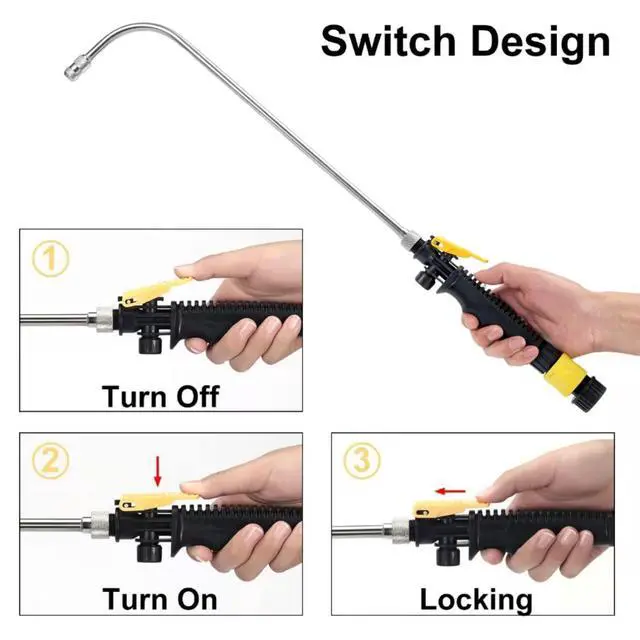 Alt view image 5 of 6 - Mist Watering Wand For Hanging Baskets,25 Inch Spray Wand With Adjustable Nozzle, Car Pet Window Cleaning Tool, Great For Watering Seedbeds, Hanging Plants, Deck Plants.90-degree curved nozzle