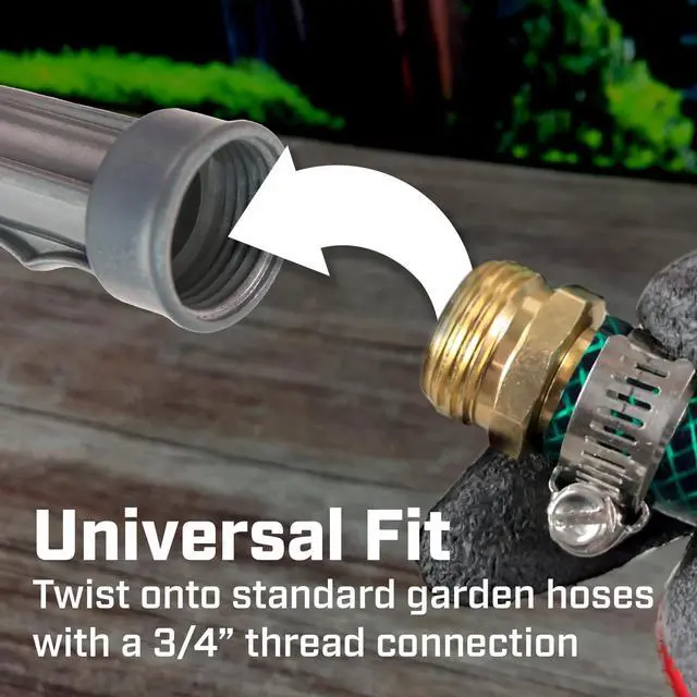 Alt view image 4 of 6 - 4603: Cast Metal Garden Hose Spray Nozzle with Rear Trigger Grip, Threaded Connection Fits Standard Garden Hose, for Gardening, Landscaping, Watering and Outdoor Jobs, Silver