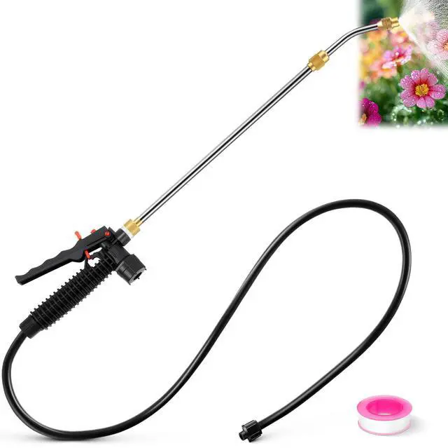 Main image of Replacement Sprayer Wand Compatible with PetraTools & Greenworks, Retractable 29" Stainless Steel Pump Action Pressure Sprayer with Adjustable Nozzle, Trigger Wand & Hose