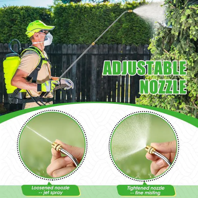 Alt view image 5 of 7 - Replacement Sprayer Wand Compatible with PetraTools & Greenworks, Retractable 29" Stainless Steel Pump Action Pressure Sprayer with Adjustable Nozzle, Trigger Wand & Hose