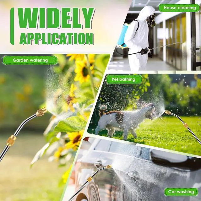 Alt view image 7 of 7 - Replacement Sprayer Wand Compatible with PetraTools & Greenworks, Retractable 29" Stainless Steel Pump Action Pressure Sprayer with Adjustable Nozzle, Trigger Wand & Hose