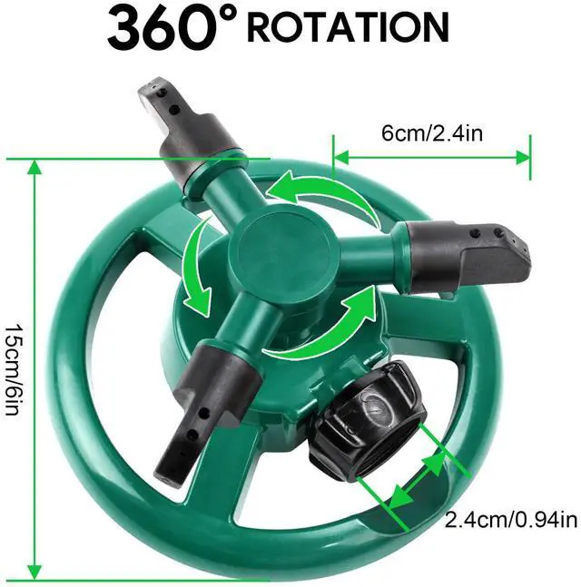 Alt view image 6 of 7 - Sprinklers for Yard, Rotating Lawn and Garden Sprinkler for Large Area Coverage, Yard Sprinklers for Kids and Pets Playing