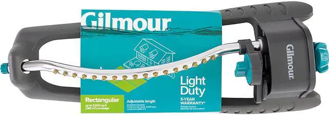 Alt view image 2 of 5 - Adjustable Rectangular Lawn Sprinkler, Water Sprinkler for Large Area Coverage, Hose Sprinkler for Lawn and Garden, Gray