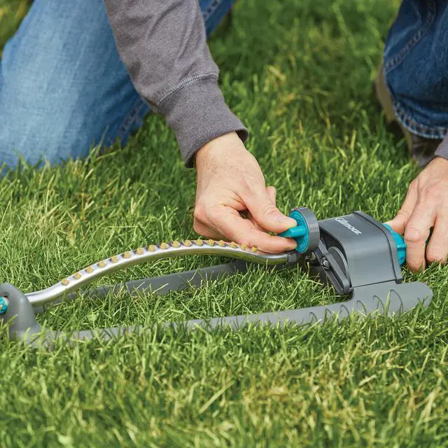 Alt view image 5 of 5 - Adjustable Rectangular Lawn Sprinkler, Water Sprinkler for Large Area Coverage, Hose Sprinkler for Lawn and Garden, Gray