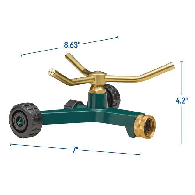 Alt view image 3 of 6 - 58257N Lawn and Garden 3-Arm Metal Sprinkler with Wheel Base