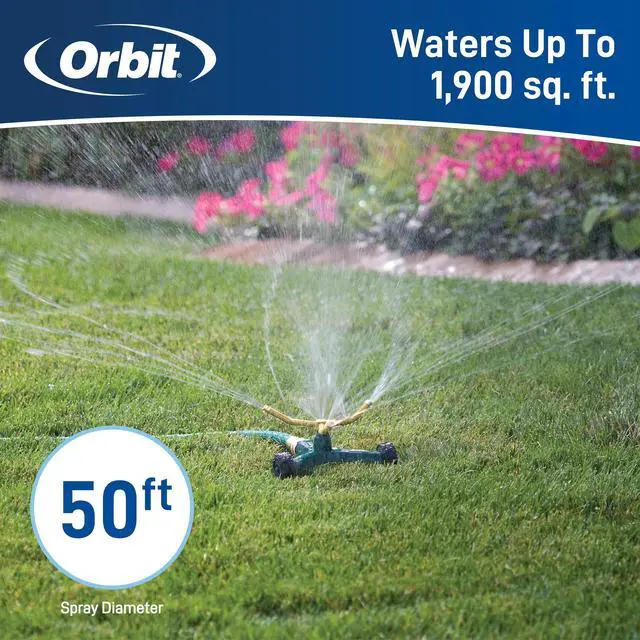 Alt view image 6 of 6 - 58257N Lawn and Garden 3-Arm Metal Sprinkler with Wheel Base