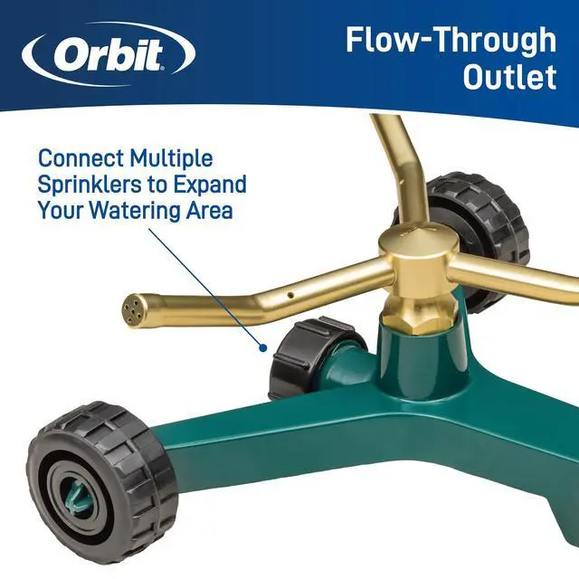 Alt view image 5 of 6 - 58257N Lawn and Garden 3-Arm Metal Sprinkler with Wheel Base