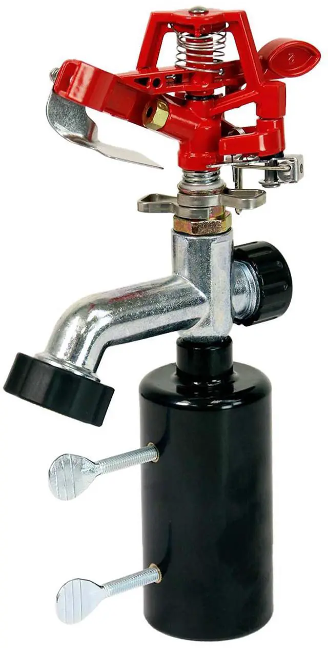 Main image of 4984: T-Post Impact Sprinkler, 360 Degree Automatic Impact Sprinkler for Small Gardens and Lawns, Up to 85ft Coverage Area, Red