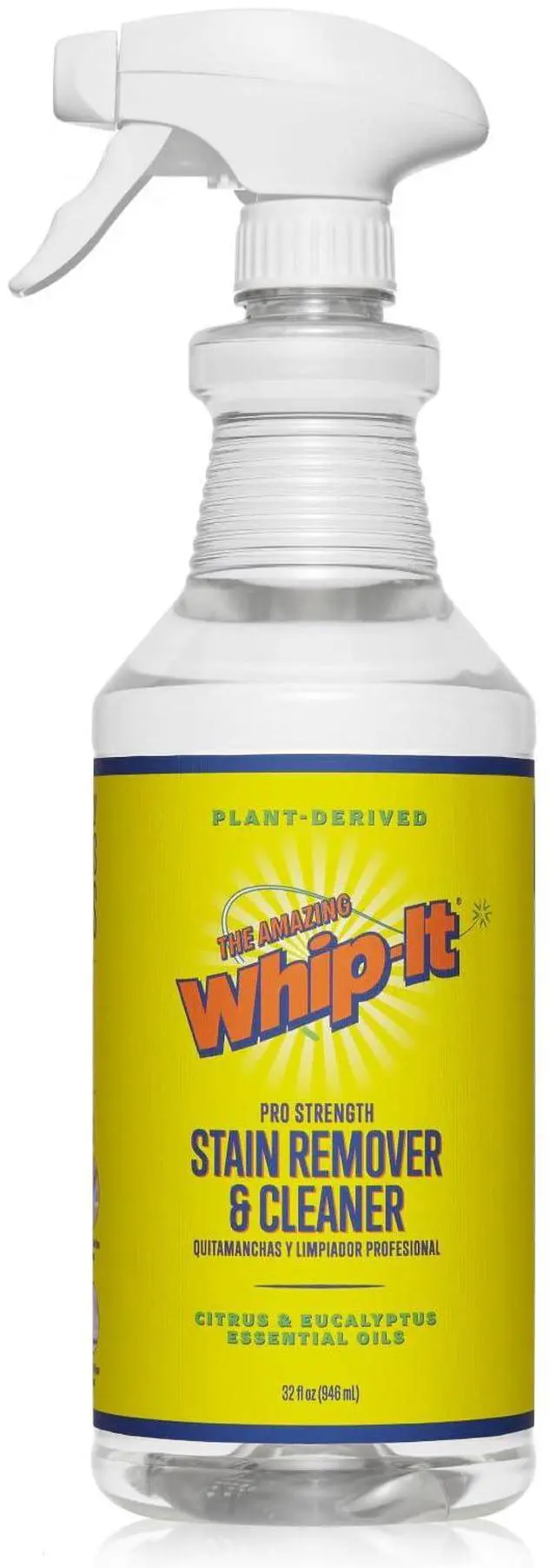 Main image of Whip It Cleaner, Multi Purpose Stain Remover Professional Strength Spray, Plant Based Enzyme Cleaner, Cleaning Food, Coffee, Wine, Baby Stains, Pet Stains, Over 500 uses, Made in USA, 32 OZ