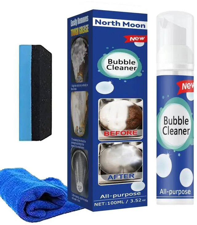 Main image of 100ML X 1PCS Bubble Cleaner Foaming Heavy Oil Stain Cleaner,Best Multi Purpose Degreasing Foam, Stubborn Grease & Grime Remover Spray, All Purpose Cleaning Solution for Kitchen, Oven, Stove, Grill (1)