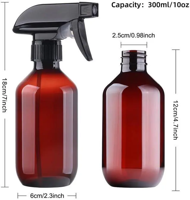 Alt view image 2 of 7 - Spray Bottles Water Spray Bottle 2 Packs- BPA Free -10 oz/300 ml Plastic Refillable Containers Fine Mist Small Spray Bottle with Adjustable Nozzle for Hair, Cooking, Cleaning