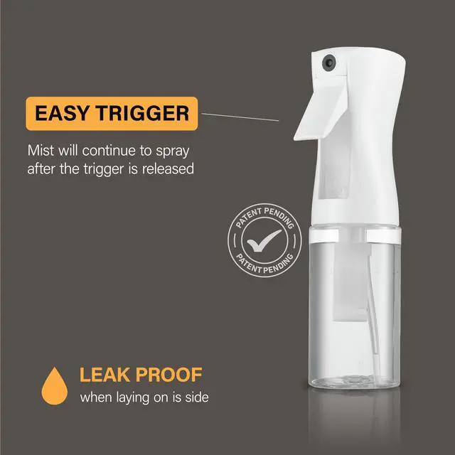 Alt view image 2 of 6 - 2 Pack Continuous Spray Bottles - Ultra Fine Mist Sprayer | Water Spray Bottle For Hair Mister Spray Bottle | Hair Spray Bottles For Hairstyling, Cleaning, Salons - 2pk 6.8 OZ / 200 ML