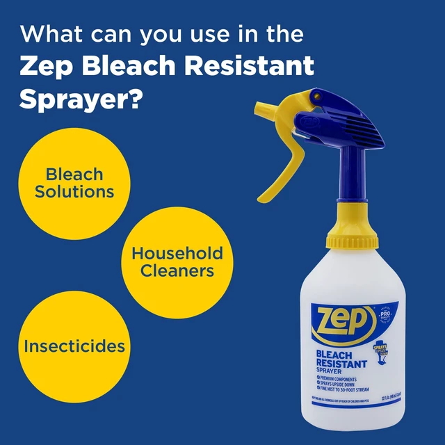 Alt view image 5 of 7 - Bleach Resistant Professional Sprayer Bottle - 32 oz (Pack of 2) - ZUPRO2-30 Foot Stream Spray or a Fine Mist, Adjustable Nozzle Measurements, Bleach Resistant for Up to a Year