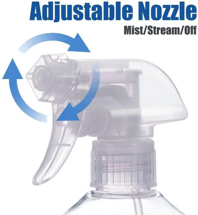 Alt view image 2 of 7 - Spray Bottles - 16.9oz/2Pack - Premium Adjustable Spray Bottles for Cleaning - No Leak And Clog Mister Spray Bottle - Spray Bottle For Hair, Plants, Pet, Vinegar, And Rubbing Alcohol Reagent