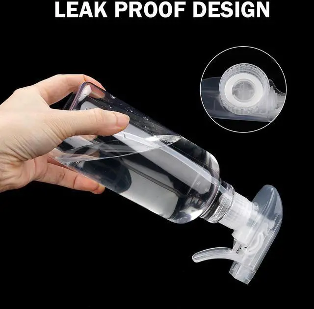 Alt view image 4 of 6 - Hethyo Plastic Spray Bottles Empty Spray Bottle 16.9oz/500ml 2 Pack Heavy Duty Spraying Bottles Mist/Stream Water Bottle for Cleaning Solutions, Essential Oils, Hair (Clear)