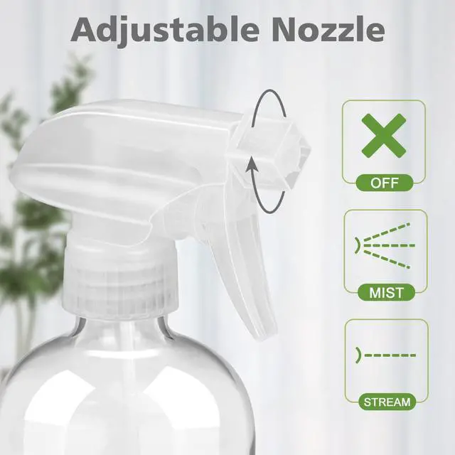 Alt view image 2 of 7 - Glass Spray Bottles with Silicone Sleeve Protection, Empty 16 oz Refillable Containers, Reusable Spray Bottles with Adjustable Nozzle for Hair, Cleaning Solutions, Essential Oils 1 Pack Blue