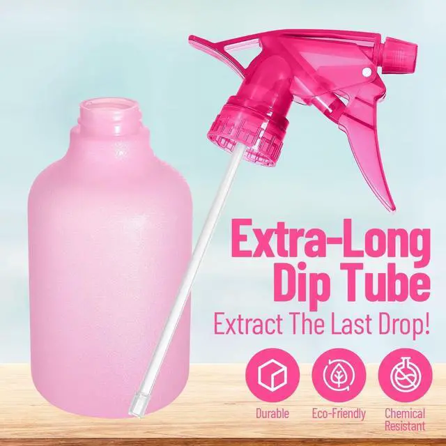 Alt view image 4 of 7 - Refillable Stream and Spray Colored Squirt Bottles - 12oz Refillable Mister Bottle for Cleaning Solutions, Gardening, Grooming and Hair Salon COLORS MAY VARY | 3-BOTTLES