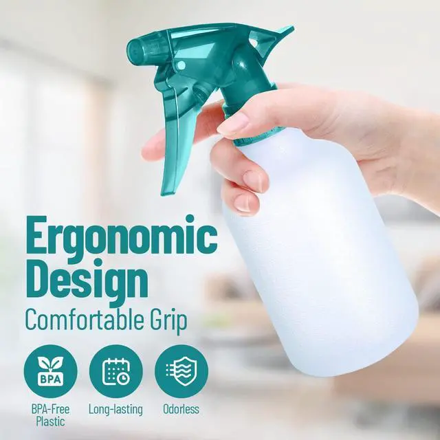 Alt view image 5 of 7 - Refillable Stream and Spray Colored Squirt Bottles - 12oz Refillable Mister Bottle for Cleaning Solutions, Gardening, Grooming and Hair Salon COLORS MAY VARY | 3-BOTTLES