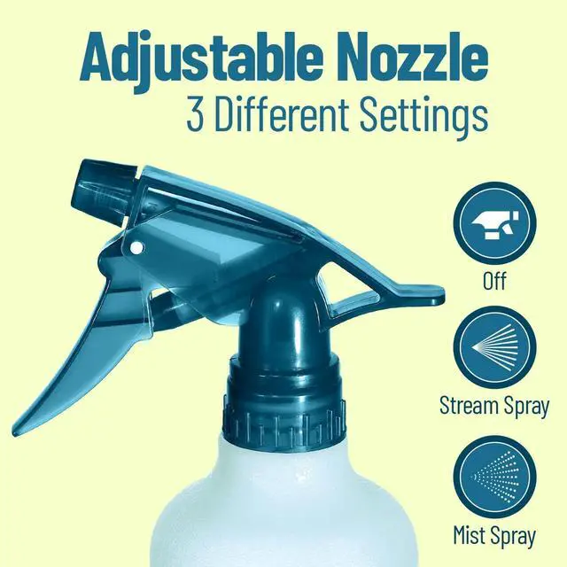 Alt view image 7 of 7 - Refillable Stream and Spray Colored Squirt Bottles - 12oz Refillable Mister Bottle for Cleaning Solutions, Gardening, Grooming and Hair Salon COLORS MAY VARY | 3-BOTTLES