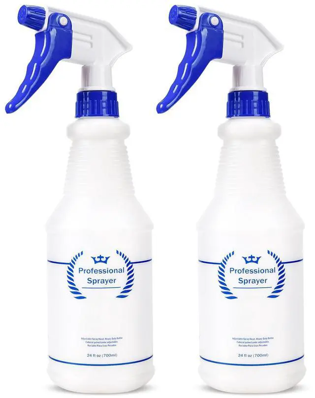 Main image of Plastic Spray Bottle, Empty Spray Bottles (2 Pack 24 Oz), All-Purpose Sprayer for Cleaning Solutions, Hair Spray, Bleach, Planting, BBQ, Mist & Stream Water Spraying Bottle with Adjustable Nozzle