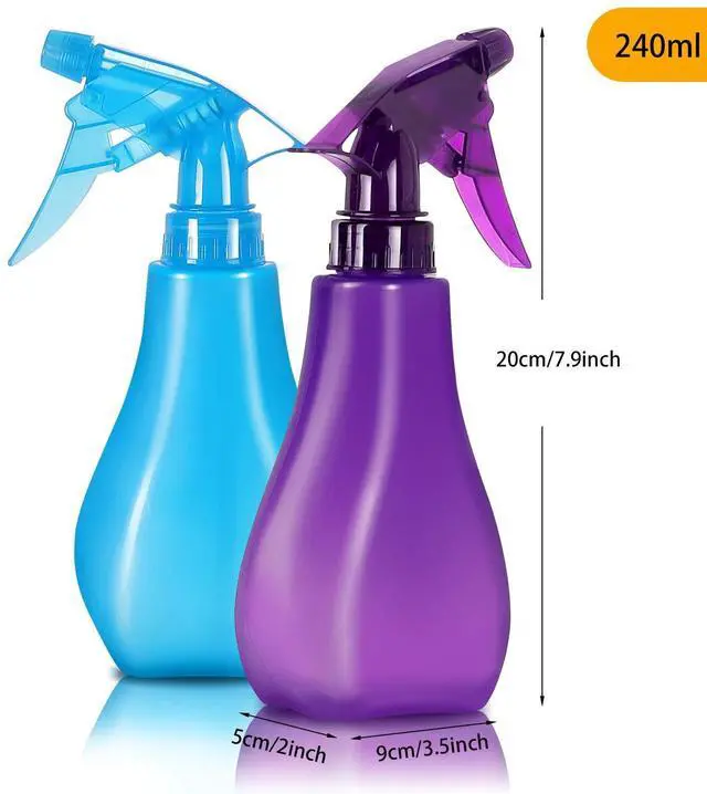 Alt view image 2 of 7 - 8 Oz Empty Plastic Spray Bottles with Adjustable Nozzle - Durable Trigger Sprayer with Mist & Stream Modes - Refillable Sprayer for Taming Hair, Hair styling, Watering Plants, Showering Pets - 4 Pack