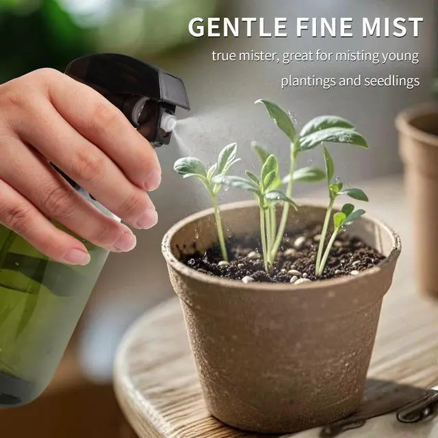 Alt view image 5 of 6 - Cleaning Spray Bottles for Plants Misters Inside, 2 Pack 16.9 oz Squirt, Water Spray Bottle Mist Sprayer, No Leak Hair Mister Empty Adjustable Nozzle (Green)