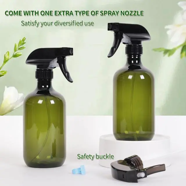 Alt view image 2 of 6 - Cleaning Spray Bottles for Plants Misters Inside, 2 Pack 16.9 oz Squirt, Water Spray Bottle Mist Sprayer, No Leak Hair Mister Empty Adjustable Nozzle (Green)