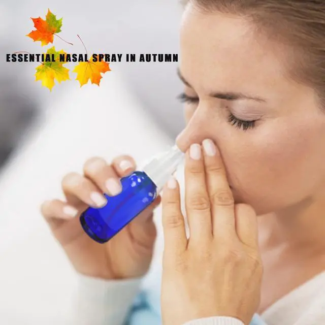 Alt view image 4 of 6 - Nasal Spray Bottle Spray Glass Bottles 4Pcs 1oz (30ml) with Press Spray Head Refillable Portable Fine Mist, funnel, dropper,label, empty nose spray glass bottle blue nasal spray bottle