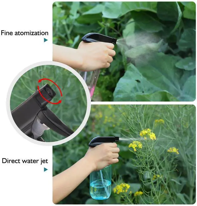 Alt view image 3 of 6 - Empty Spray Bottles,10 oz Refillable Water Spray Bottle Adjustable Nozzle Mist/Stream Squirt Bottle for Hair Styling Watering Plants Cleaning Products