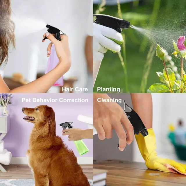 Alt view image 5 of 6 - Spray Bottles 12oz/350ml Empty Spray Bottles Refillable Mister Bottle with Multicolor for Cleaning, Plants, Hair, Cooking