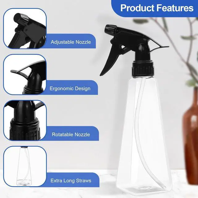 Alt view image 4 of 6 - Spray Bottles 12oz/350ml Empty Spray Bottles Refillable Mister Bottle with Multicolor for Cleaning, Plants, Hair, Cooking