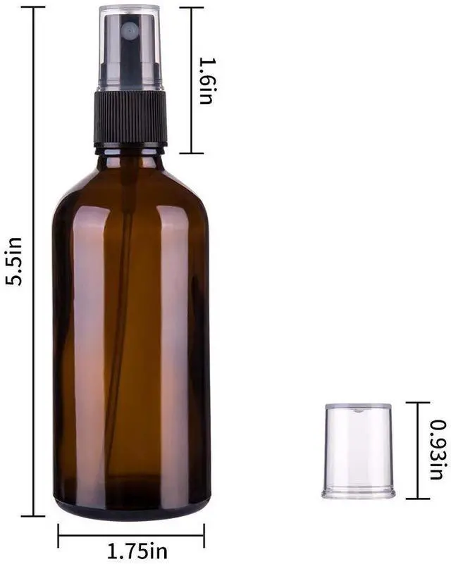 Alt view image 7 of 7 - Amber Glass Spray Bottles for Essential Oils, 4oz Empty Small Fine Mist Spray Bottle 2 Pack