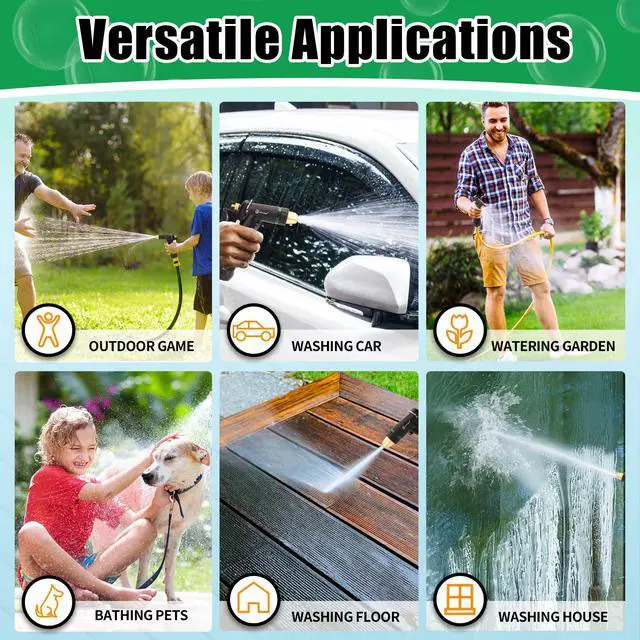Alt view image 6 of 7 - Garden Hose Nozzle Sprayer, Heavy Duty Water Hose Nozzle, High Pressure Spray Nozzles, Adjustable Nozzle for hose Outddor, Washing Car, Cleaning Ground, Watering Plants