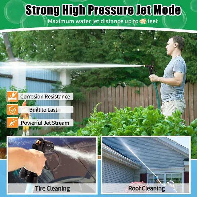 Alt view image 5 of 7 - Garden Hose Nozzle Sprayer, Heavy Duty Water Hose Nozzle, High Pressure Spray Nozzles, Adjustable Nozzle for hose Outddor, Washing Car, Cleaning Ground, Watering Plants