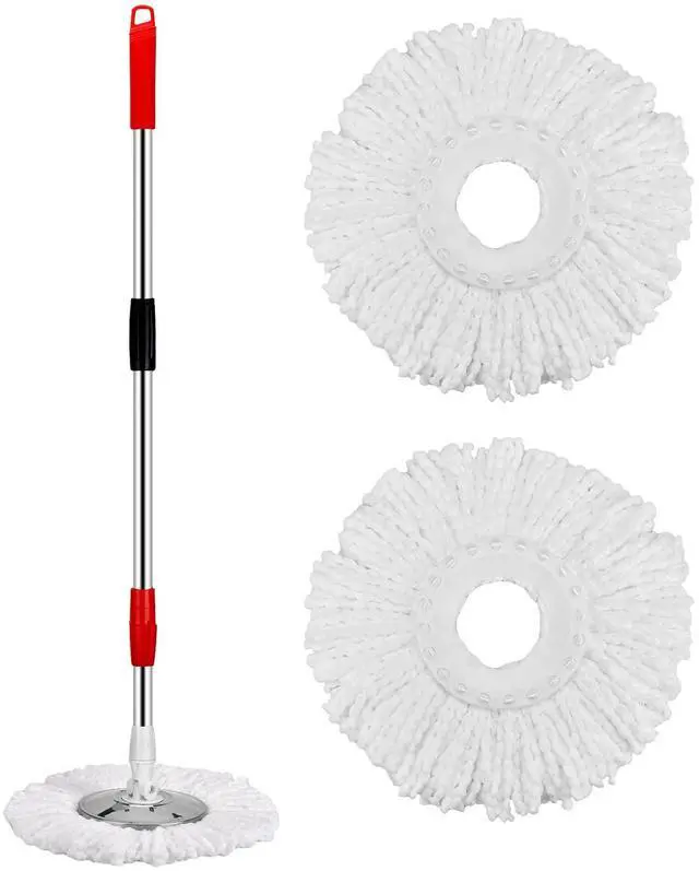 Alt view image 4 of 7 - Mop and Bucket with Wringer Set 360° 3psc Microfiber Spin Mop with Bucket and Dual Mop Heads Self Wringing Spinning Mop for Office and Home Use (20QT)