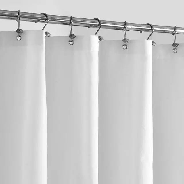 Main image of Waterproof Fabric Shower Curtain Liner with 3 Magnets - Soft Hotel Quality Cloth Shower Liner, Light-Weight & Machine Washable - Standard Size 72x72, White