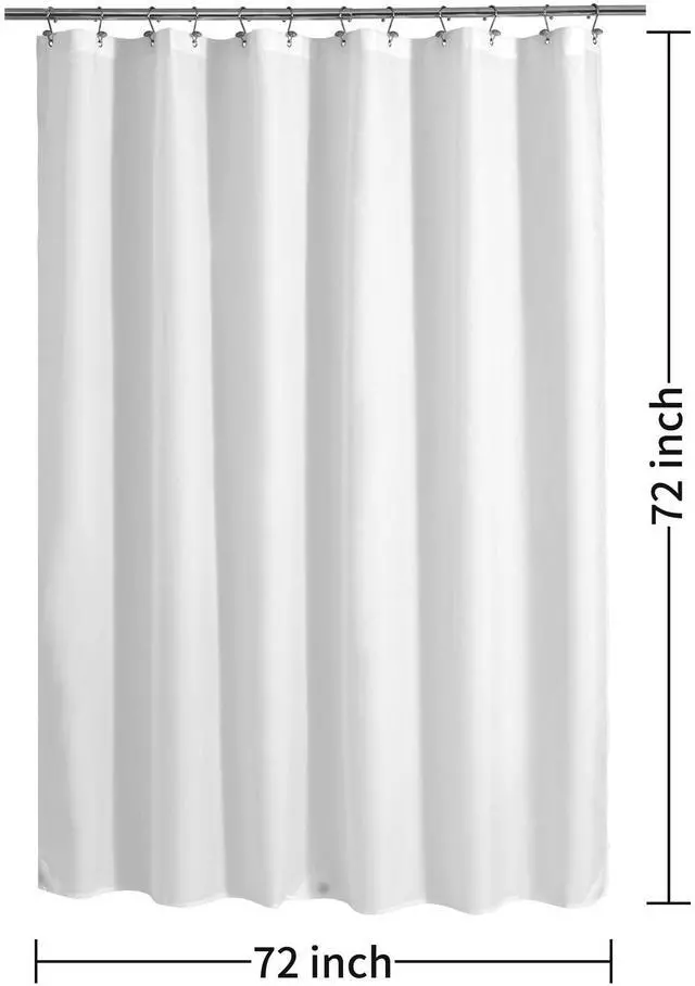 Alt view image 7 of 7 - Waterproof Fabric Shower Curtain Liner with 3 Magnets - Soft Hotel Quality Cloth Shower Liner, Light-Weight & Machine Washable - Standard Size 72x72, White